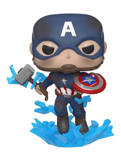 Funko Pop! Marvel: Avengers Endgame - Captain America With Broken Shield & Mjolnir #573 Bobble-Head Vinyl Figure