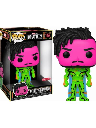 Funko Pop! Marvel Jumbo: What If...? - Infinity Killmonger (Blacklight) (Special Edition) #1058 Bobble-Head Vinyl Figure (10")