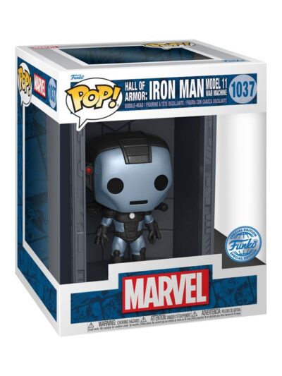 Funko Pop! Deluxe: Marvel Hall of Armor: Iron Man Model 11 War Machine (Mettalic) (PX Previews Exclusive) #1037 Bobble-Head Vinyl Figure