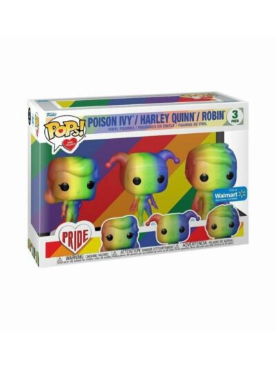 Funko Pops! with Purpose DC Pride: 3-Pack Heroes - Poison Ivy, Harley Quinn, Robin (Special Edition) Vinyl Figure