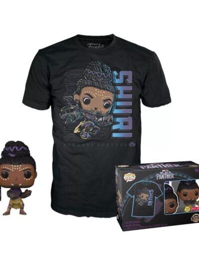 Funko Pop! & Tees (Adult): Marvel Black Panther - Shuri (Glows in the Dark) Bobble-Head Vinyl Figure & T-Shirt (XL)