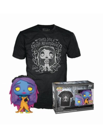 Funko Pop! & Tee (Adult): Tim Burton's Corpse Bride - Emily (Blacklight) Vinyl Figure and T-Shirt (S)