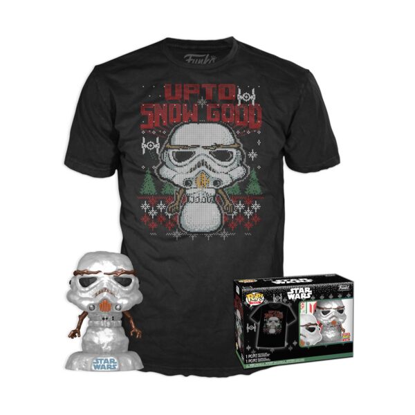 Funko Pop! & Tee (Adult): Disney Star Wars - Holiday Stormtrooper (Metallic) Vinyl Figure & T-Shirt (XL)