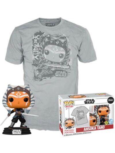 Funko Pop! & Tees (Adult): Disney Star Wars - Ahsoka Tano (Glows in the Dark) Bobble-Head Vinyl Figure & T-Shirt (M)