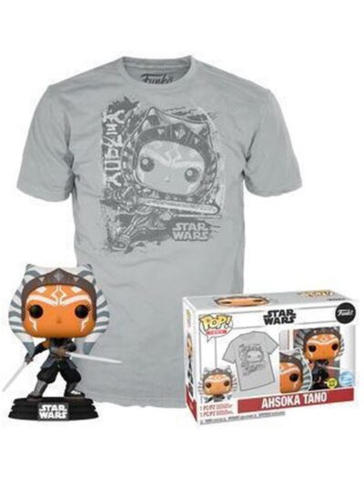 Funko Pop! & Tees (Adult): Disney Star Wars - Ahsoka Tano (Glows in the Dark) Bobble-Head Vinyl Figure & T-Shirt (L)