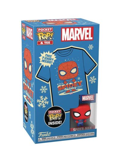 Funko Pocket Pop! & Tee (Child): Marvel - Holiday Spiderman Vinyl Figure & T-Shirt (S)