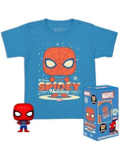 Funko Pocket Pop! & Tee (Child): Marvel - Holiday Spiderman Vinyl Figure & T-Shirt (L)