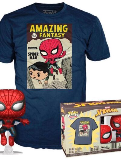 Funko Pop! & Tee (Adult): Spider-Man - Comic Cover (Metallic) Vinyl Figure & T-Shirt (XL)