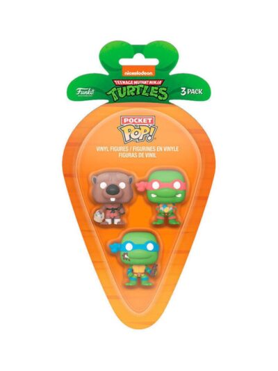 Funko 3-Pack Carrot Pocket Pop!: Teenage Mutant Ninja Turtles - Leonardo/Raphael/Splinter Vinyl Figures
