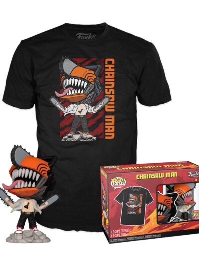 Funko Pop! & Tees (Adult): Chainsaw Man - Chainsaw Man Leaping Vinyl Figure & T-Shirt (S)