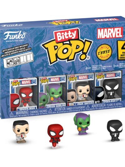 Funko Bitty Pop! 4-Pack: Spider-Man - Spider-Man, Green Goblin, J. Jonah Jameson, Spiderman Symbiote Suit Vinyl Figures