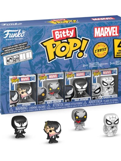 Funko Bitty Pop! 4-Pack: Spider-Man - Venom, Anti-Venom, She-Venom, Spider-Man Vinyl Figures
