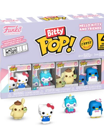 Funko Bitty Pop! 4-Pack: Hello Kitty and Friends - Hello Kitty (Classic), Cinnamoroll, Pompompurin, Chase Figure Vinyl Figures