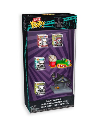 Funko Bitty Pop! Disney: The Night Before Christmas - Sally & Zero / Jack Skellington W/Jack's House & Snow Mobile Starter Set